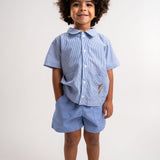 Shorts Bordinha Xadrez Azul
