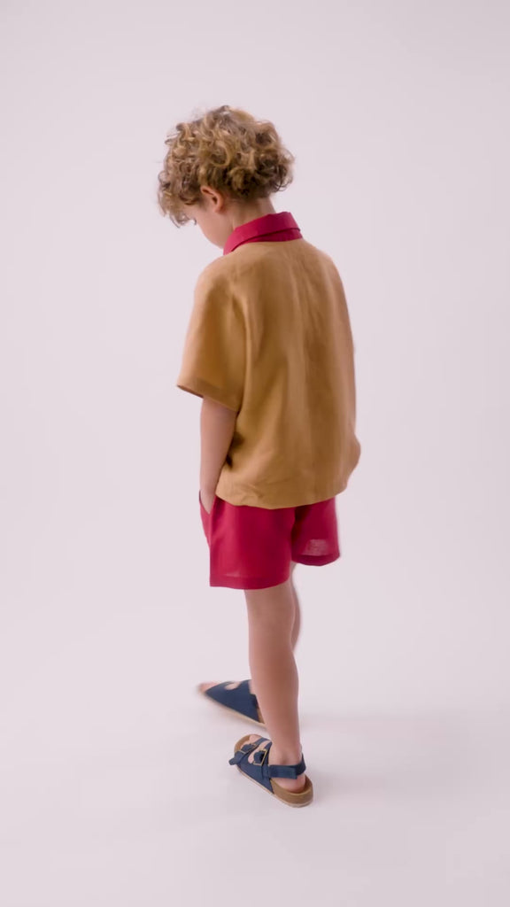 menino vestido camisa luca, combinando com shorts
