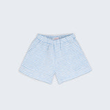 Shorts Chico Infantil em Linho Listrado Azul